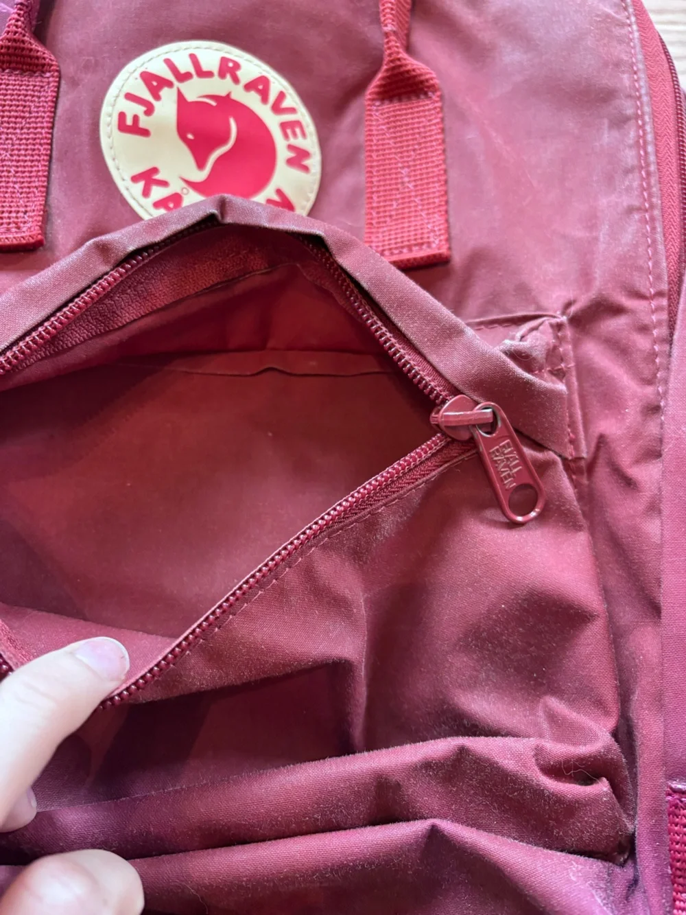 Fjallraven Kanken Classic Kanken Backpack Ox Red 23510 Distressed